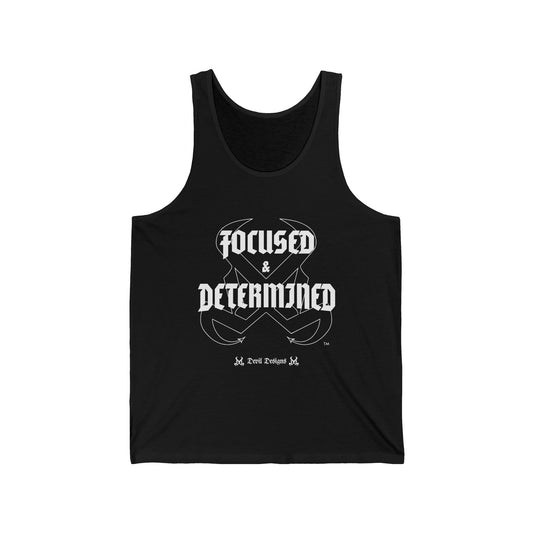 DD FOCUSED AND DETERMINED TANK TOP WHITE INK