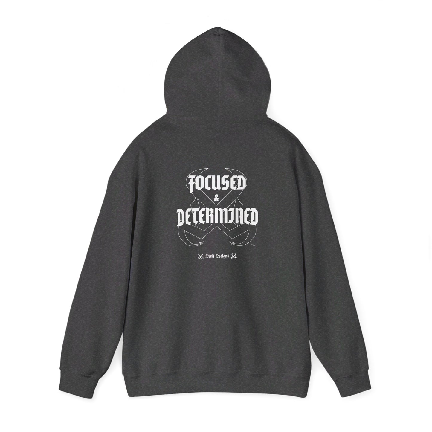 DD FOCUED AND DETERMINED HOODIE WHITE INK