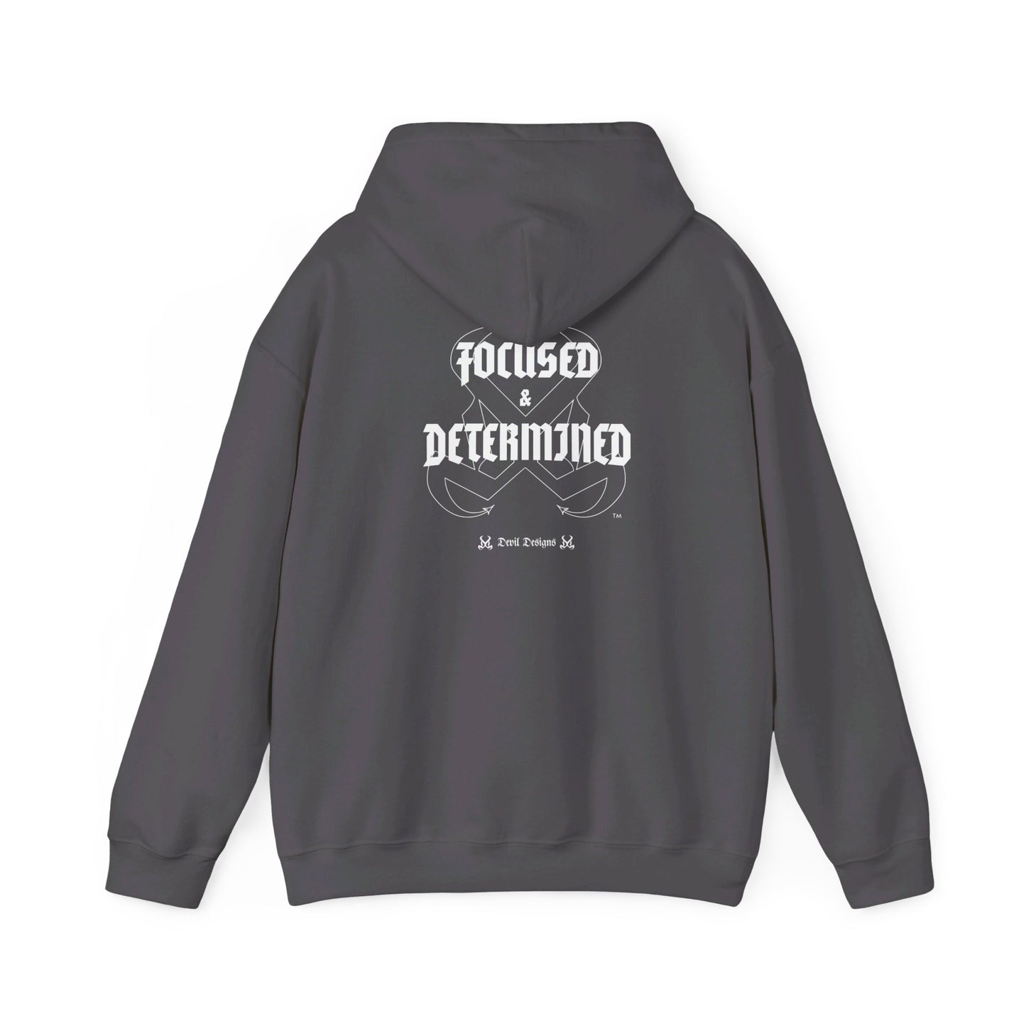 DD FOCUED AND DETERMINED HOODIE WHITE INK