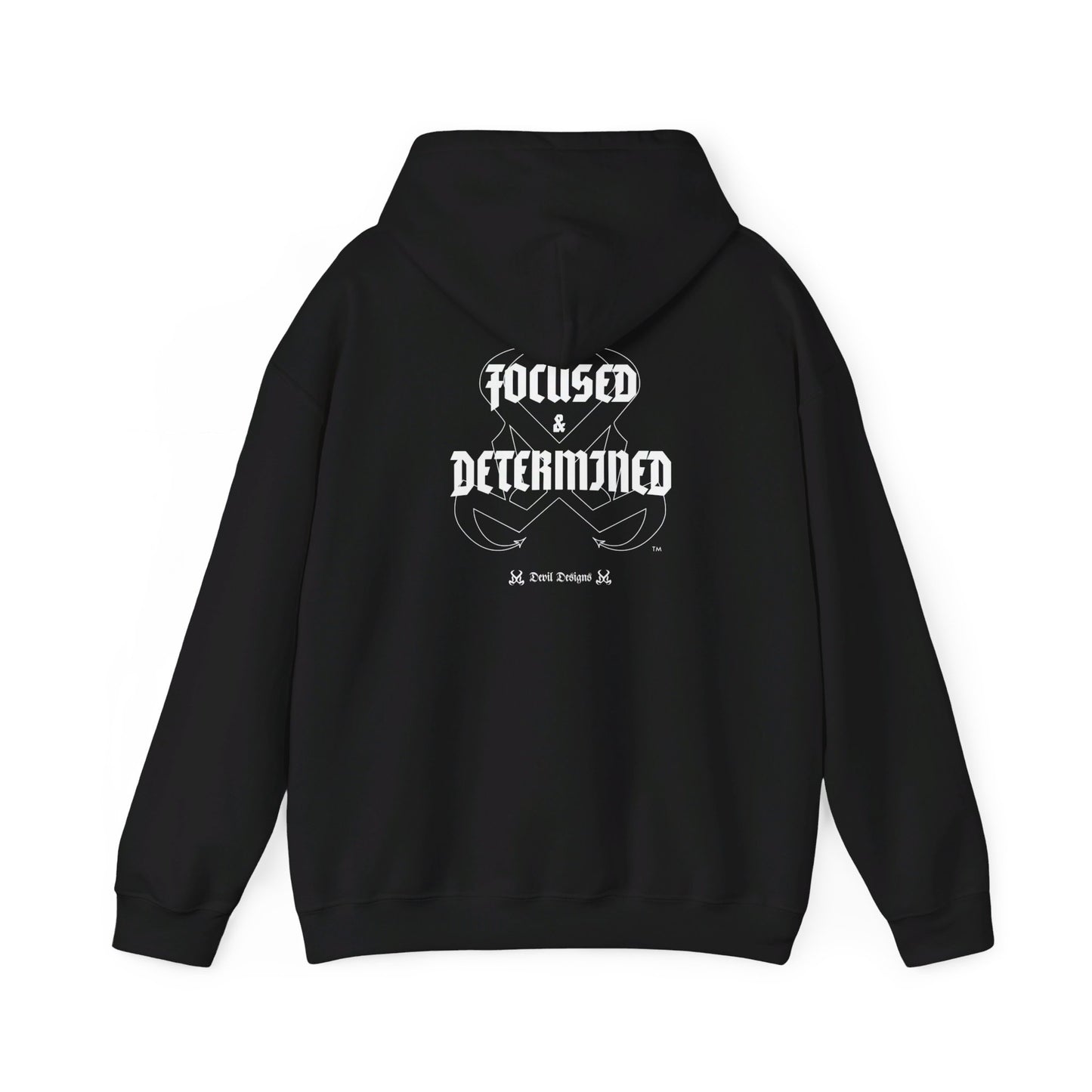 DD FOCUED AND DETERMINED HOODIE WHITE INK