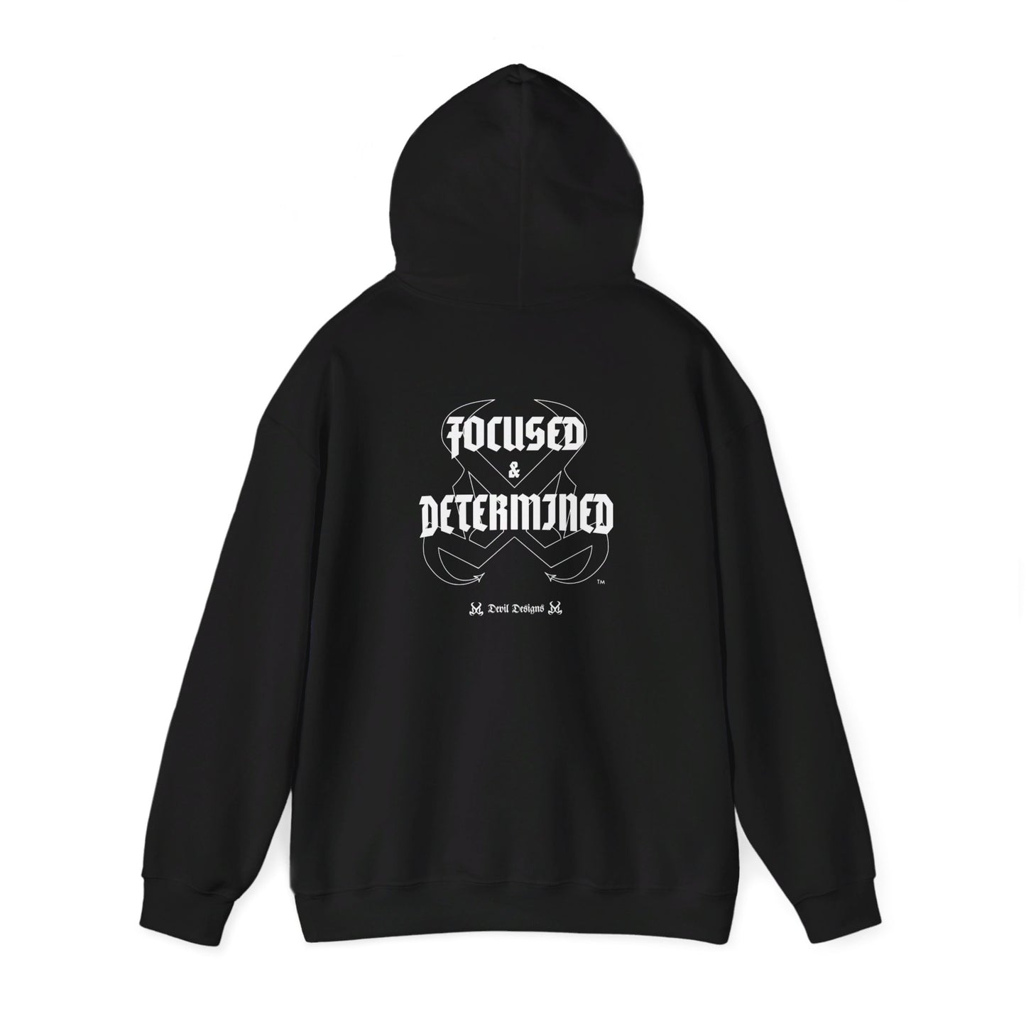 DD FOCUED AND DETERMINED HOODIE WHITE INK